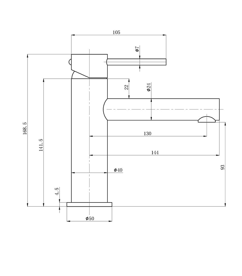 Opus II Stainless Steel Basin Mixer Specification