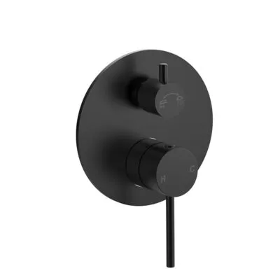 Opus II Matt Black Stainless Steel Wall Mixer With Diverter