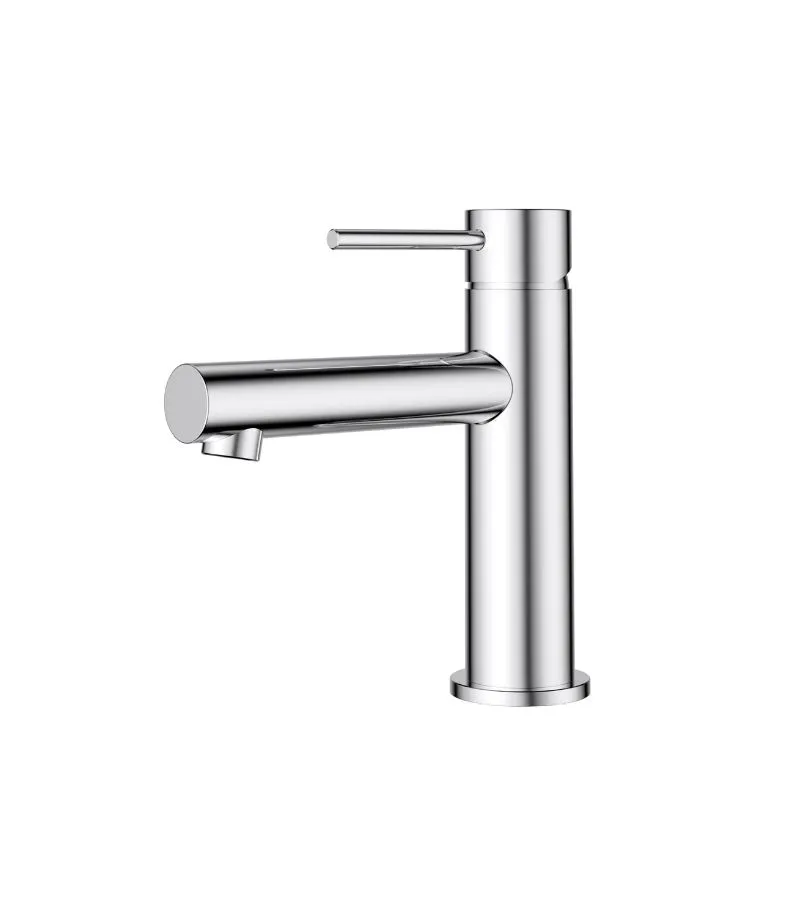Otus Slimline Short Basin Mixer with Straight Spout - Chrome