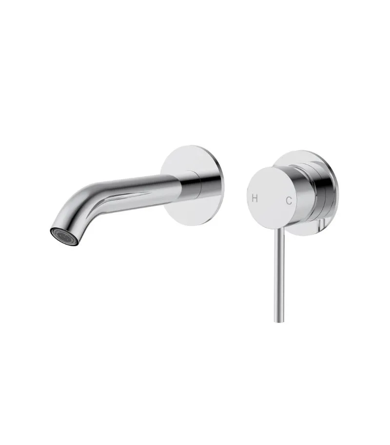 Otus Slimline Basin/Bath Mixer with Curved Spout – Separate Cover Plates - Chrome