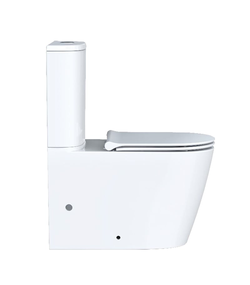 Arrow Sergio Gloss White Rimless Flush Wall Faced Toilet Suite Sideview