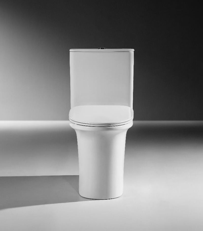 Arrow Orzo Gloss White Rimless Flush Wall Faced Toilet Suite Frontview