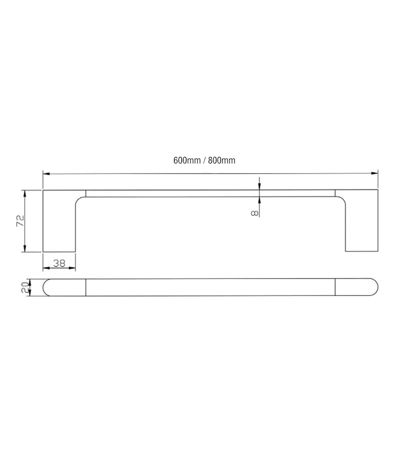 AU Single Towel Rail Specification