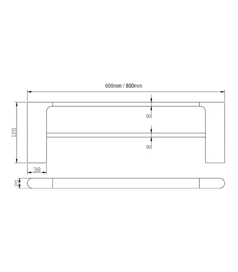 AU Double Towel Rail Specification