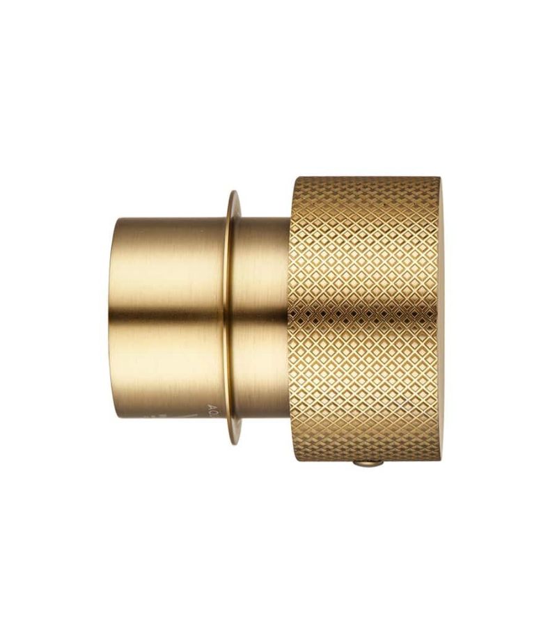 Aqua Progressive Wall Mixer - Brushed Brass Side