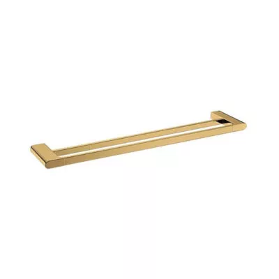 AU Double Towel Rail - Brushed Yellow Gold