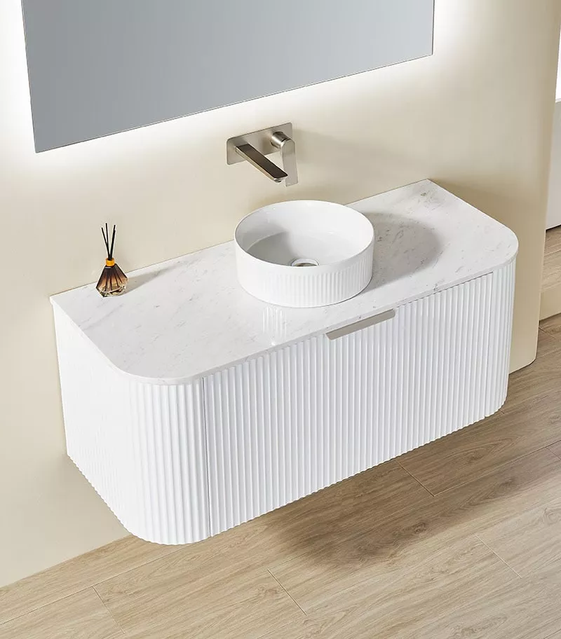 CETO AVOLON 1190mm Matt White Wall Hung Vanity Cabinet Topview CETO AVOLON 1190mm Matt White Wall Hung Vanity Cabinet Topview
