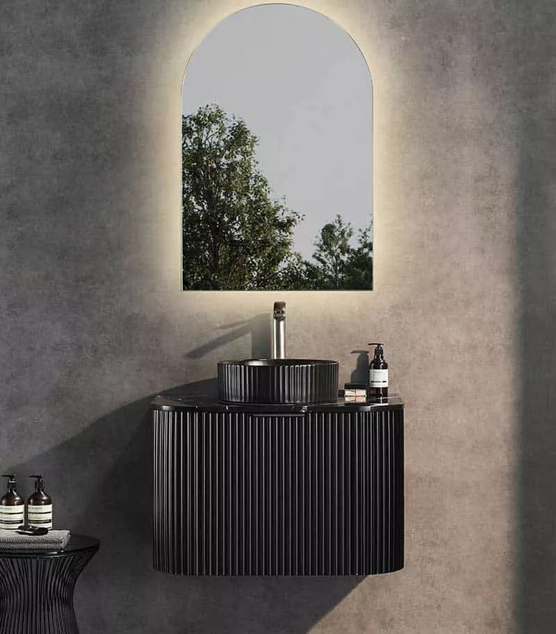 CETO AVOLON 740mm Matt Black Wall Hung Vanity Cabinet Frontview CETO AVOLON 740mm Matt Black Wall Hung Vanity Cabinet Frontview