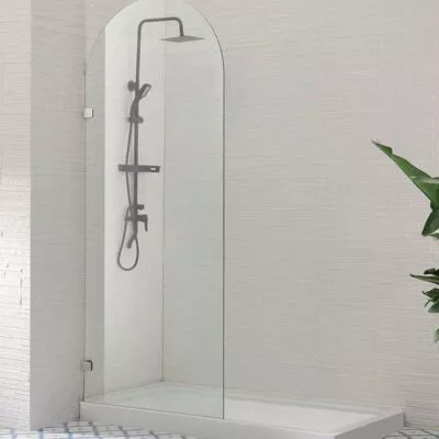 Chrome Arch Frameless Single Shower Screen Panel