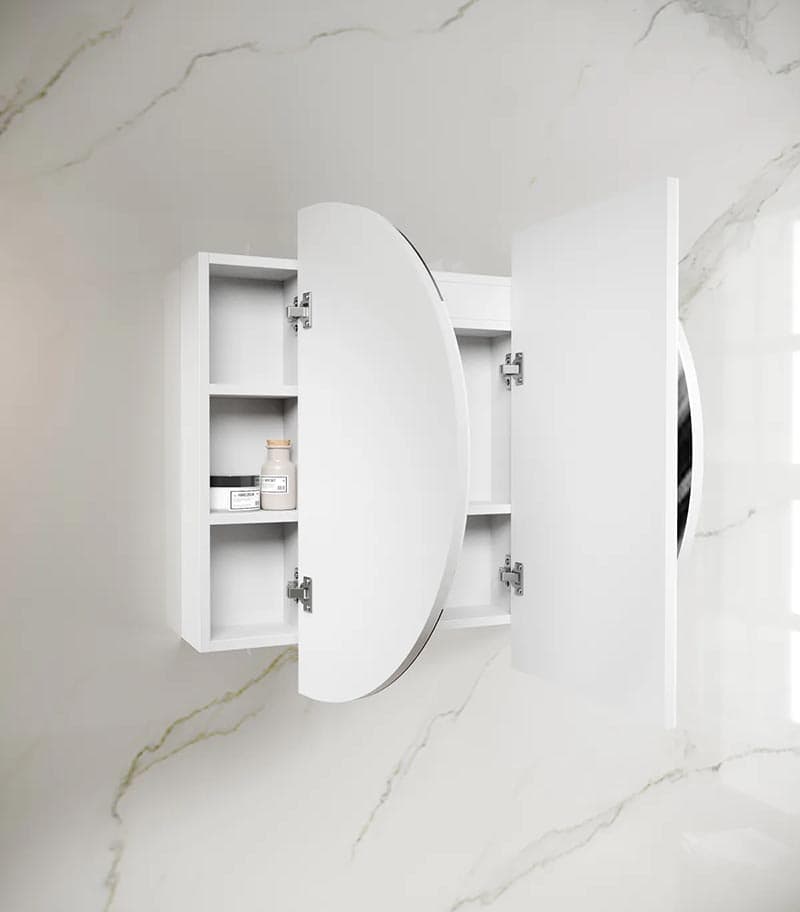 LED Bondi Matt White 1200-1800mm Shaving Cabinet Interior view