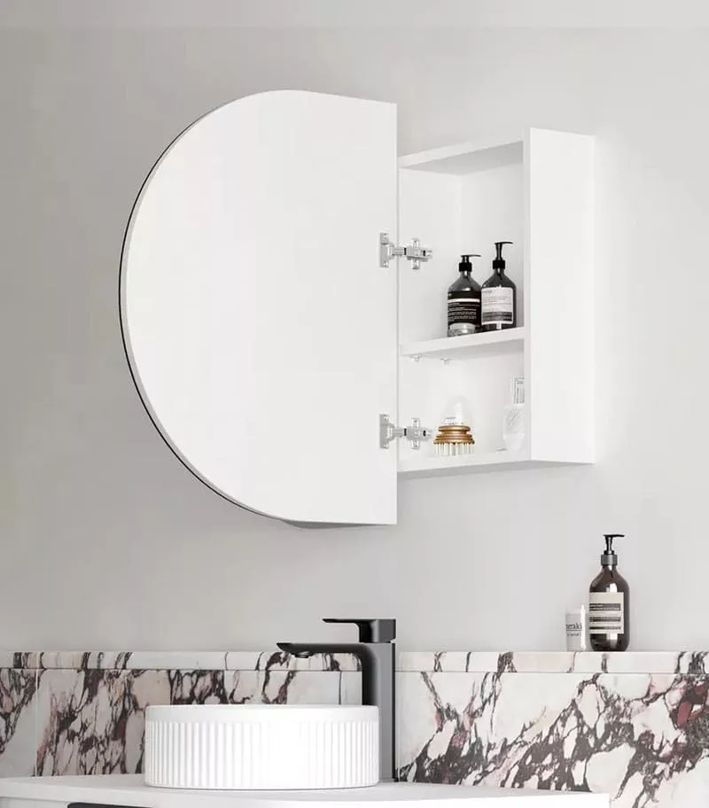 LED Bondi Matt White 900mm Shaving Cabinet Sideview