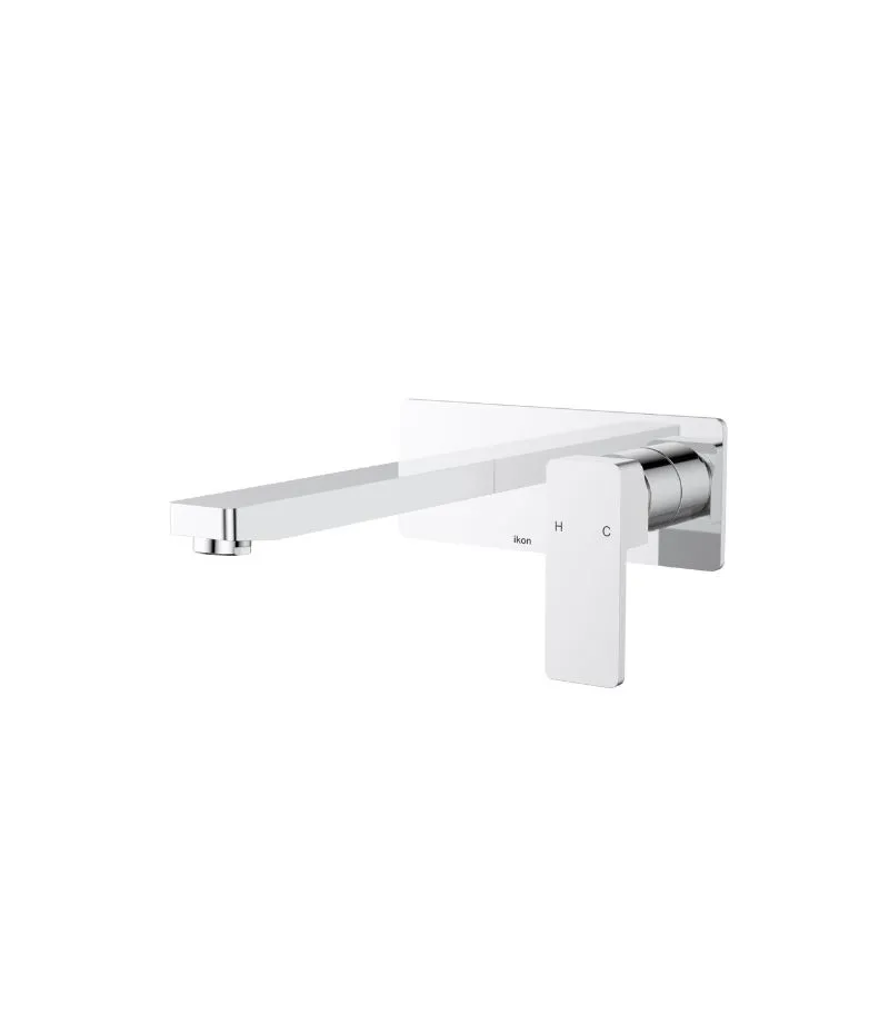 IKON Ceram Wall-Mounted Basin/Bath Mixer - Chrome