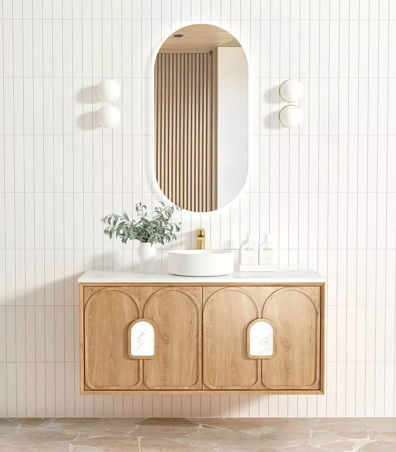 Laguna Natural American Oak 1200mm Wall Hung Vanity Cabinet