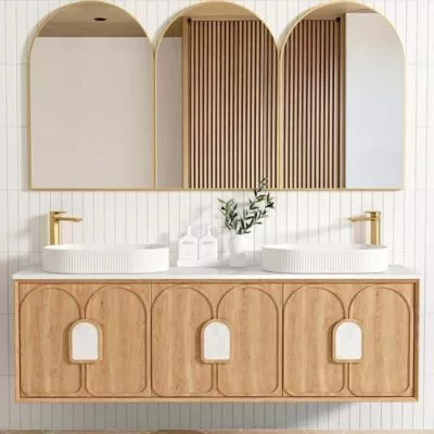 Laguna Natural American Oak 1800mm Wall Hung Vanity Cabinet