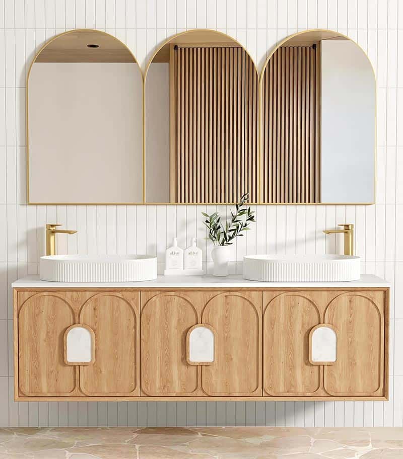 Laguna Natural American Oak 1800mm Wall Hung Vanity Cabinet