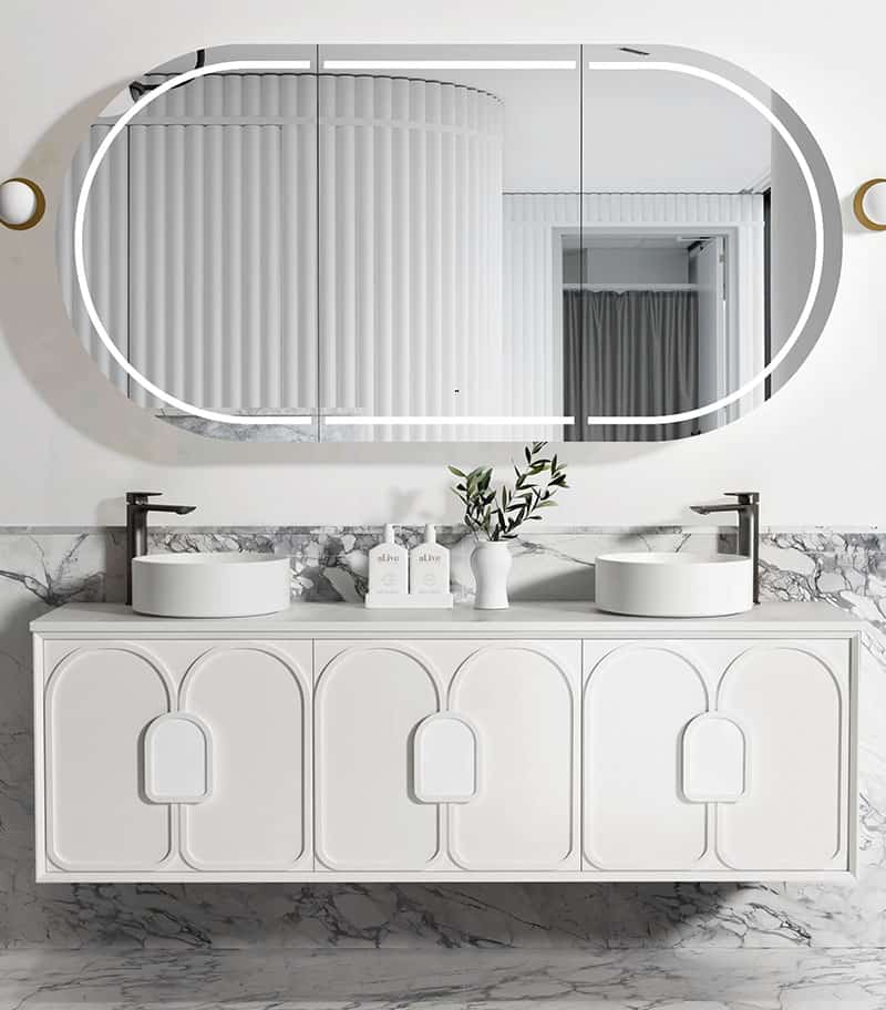 Laguna Satin White 1800mm Wall Hung Vanity Cabinet