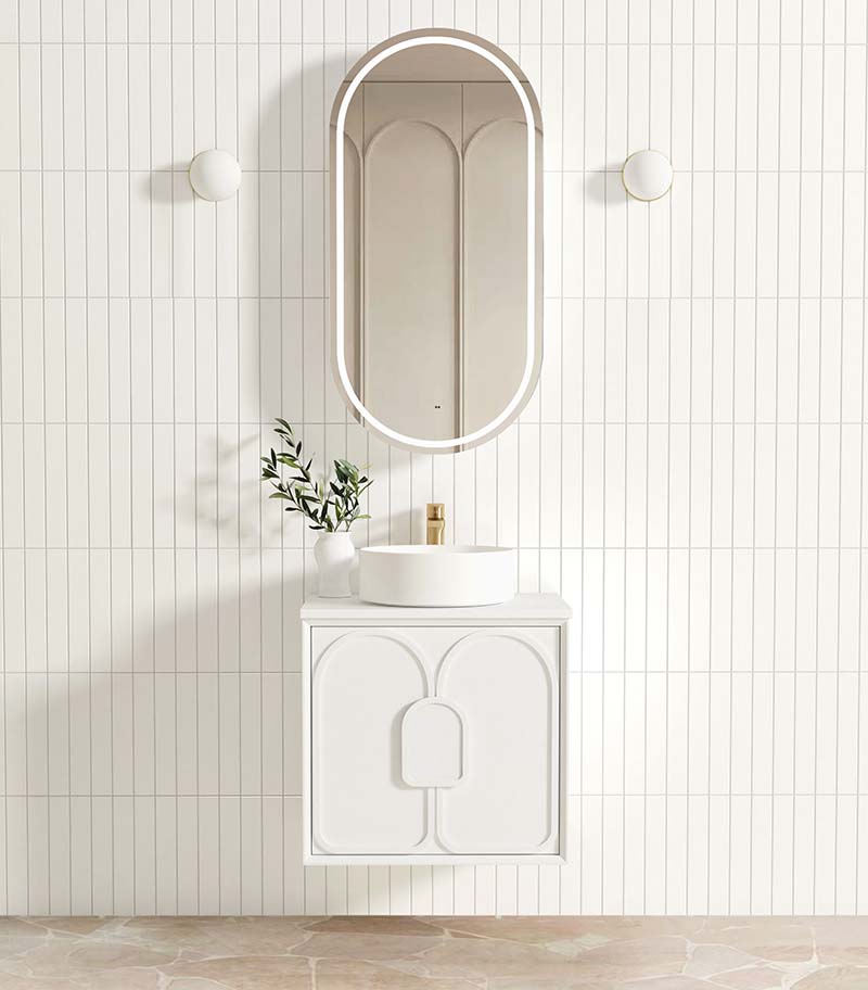 Laguna Satin White 600mm Wall Hung Vanity Cabinet