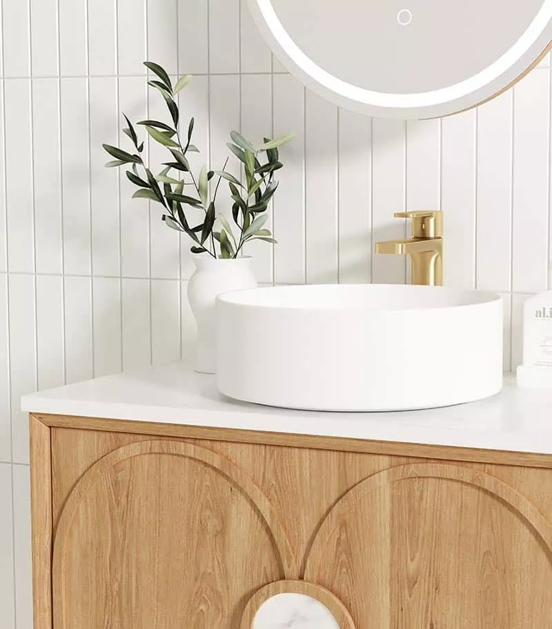 Laguna Natural American Oak 750mm Wall Hung Vanity Cabinet top view