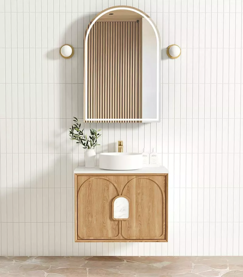 Laguna Natural American Oak 750mm Wall Hung Vanity Cabinet