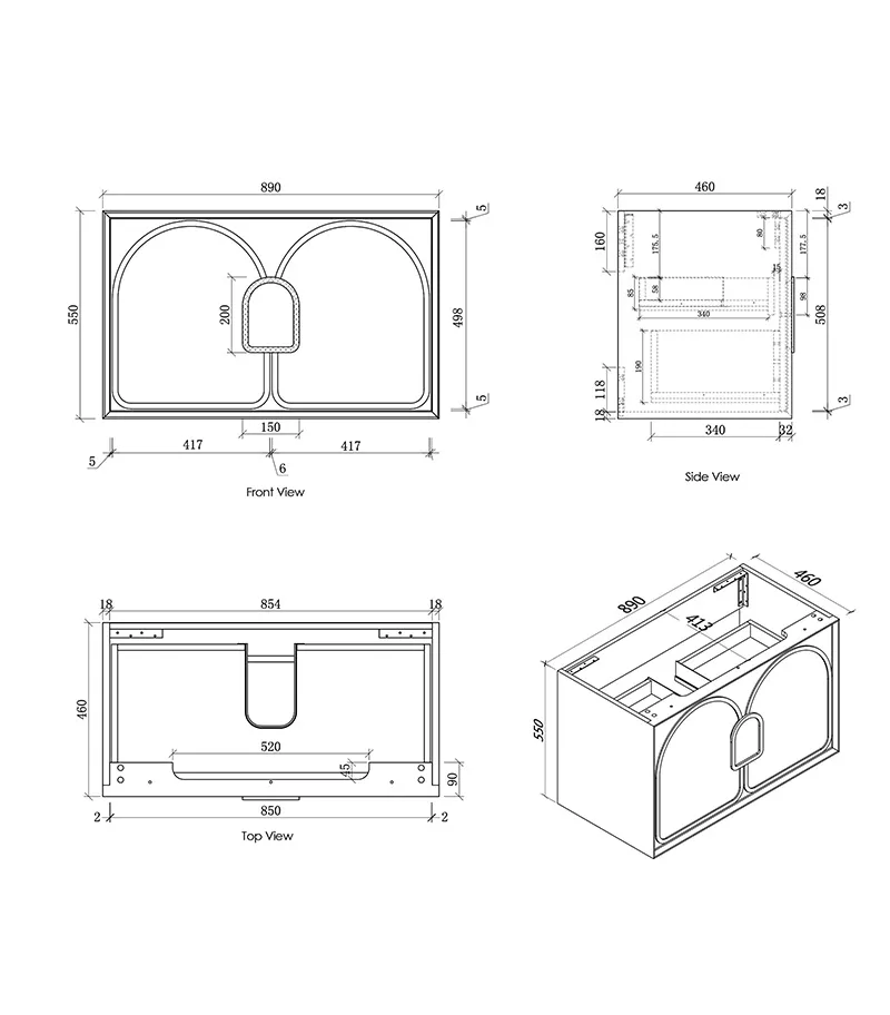 Laguna 900mm Wall Hung Vanity Cabinet Specification Laguna 900mm Wall Hung Vanity Cabinet Specification