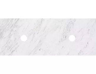 Carrara White 1200mm/1500mm Double Bowl Marble Stone Top For Above Counter Basins Without Tapholes