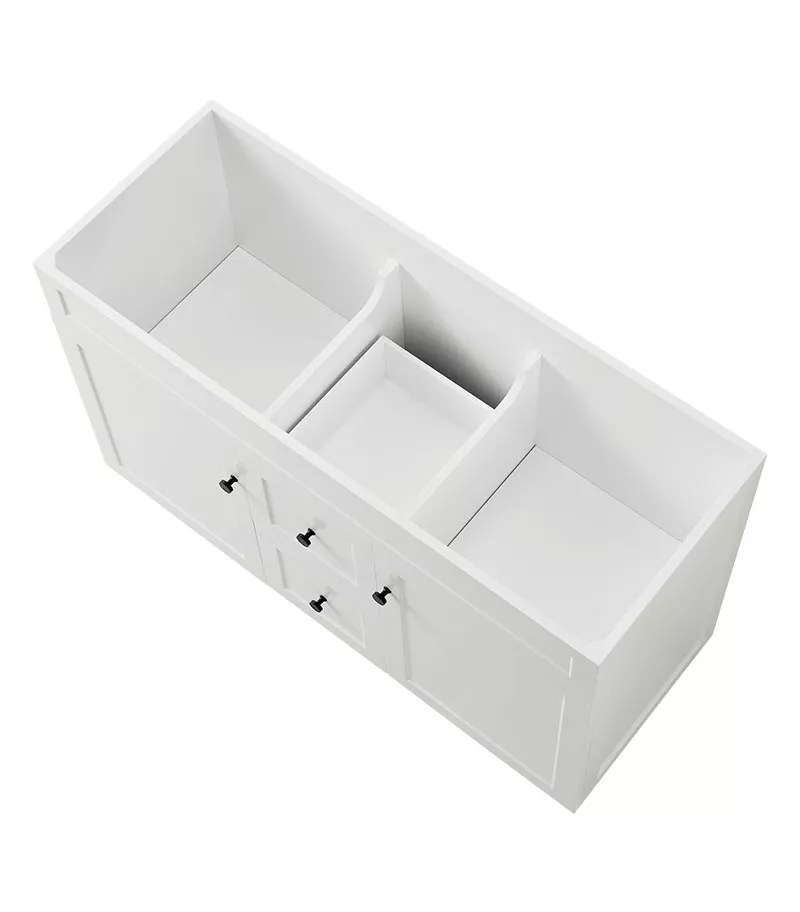 Harrington Matt White 1200mm Double Bowls PVC Freestanding Vanity Cabinet Only