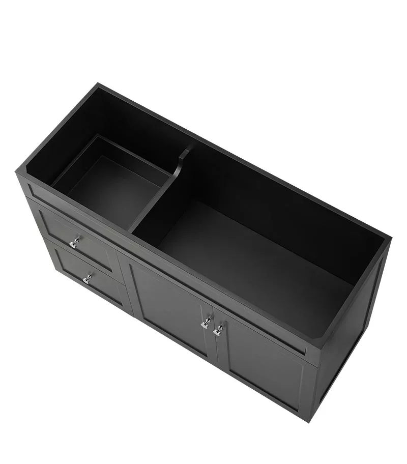 Harrington Matt Black 1200mm Single Bowl PVC Freestanding Vanity Cabinet Only