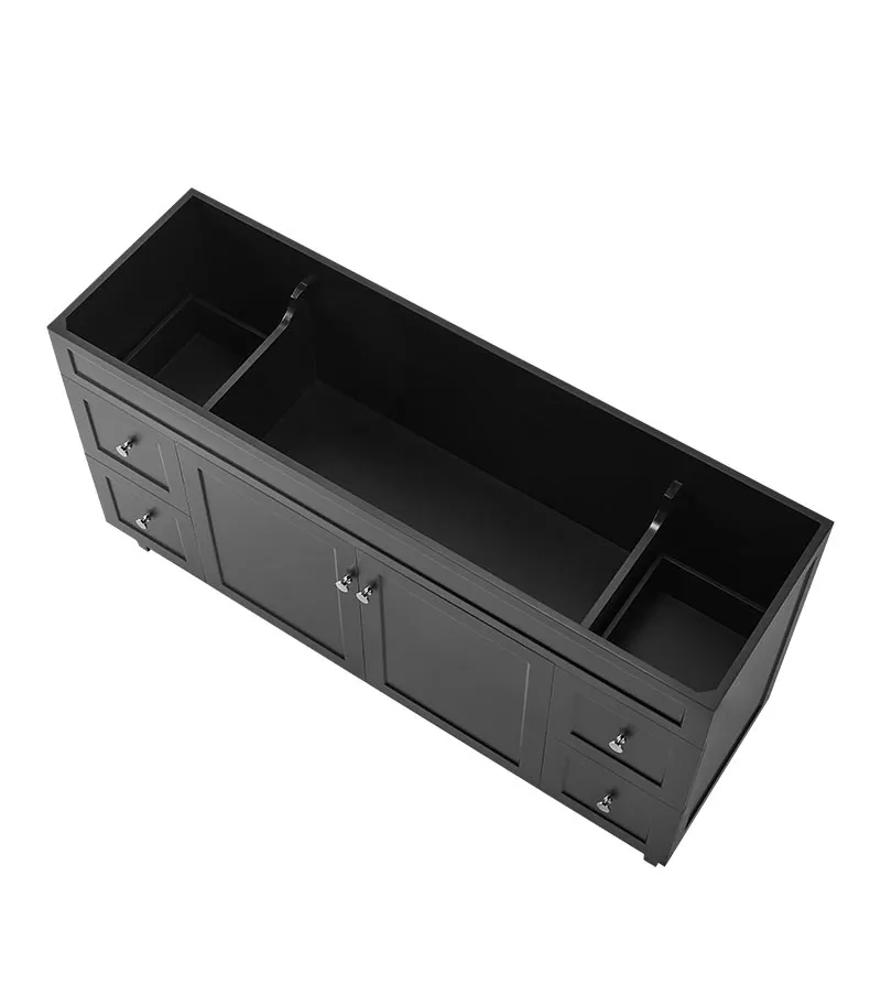 Harrington Matt Black 1500mm Single Bowl PVC Freestanding Vanity Cabinet Only