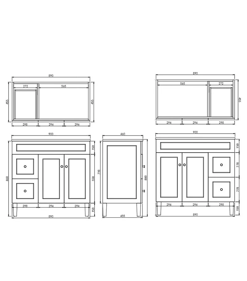 Harrington 900mm PVC Freestanding Vanity Specification Harrington 900mm PVC Freestanding Vanity Specification
