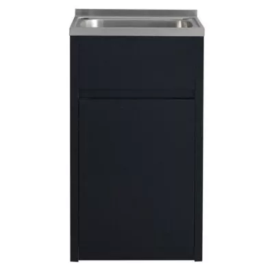 35L Matt Black PVC Laundry Tub With Stainless Steel Sink