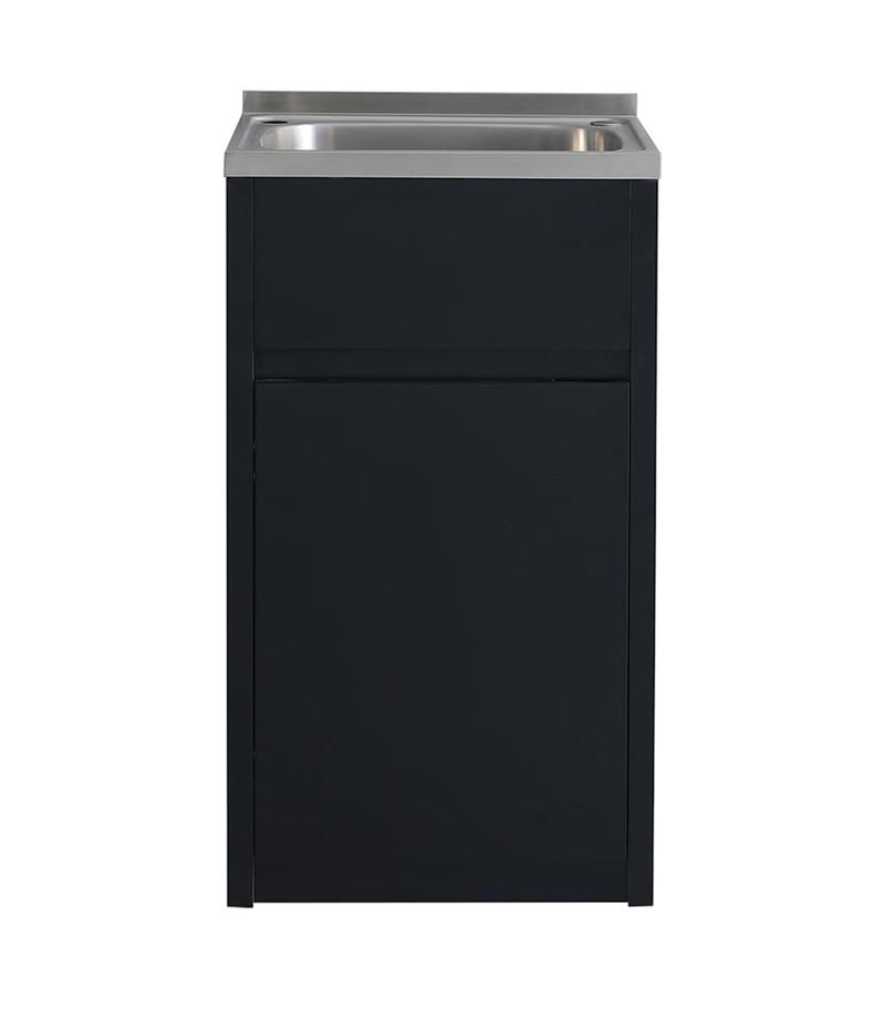 35L Matt Black PVC Laundry Tub With Stainless Steel Sink