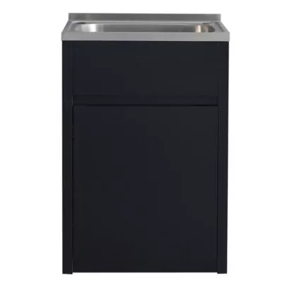 45L Matt Black PVC Laundry Tub With Stainless Steel Sink