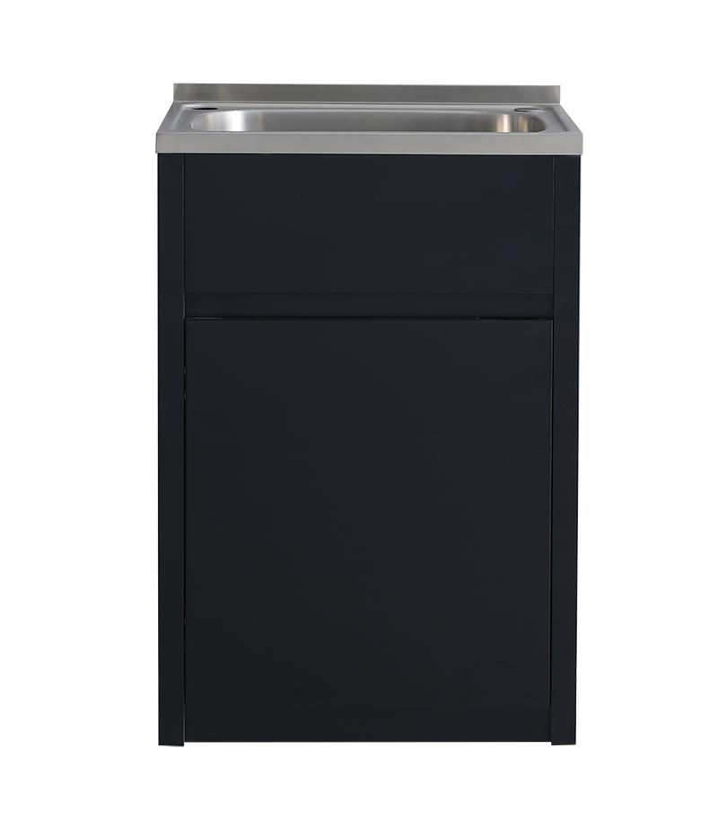 45L Matt Black PVC Laundry Tub With Stainless Steel Sink