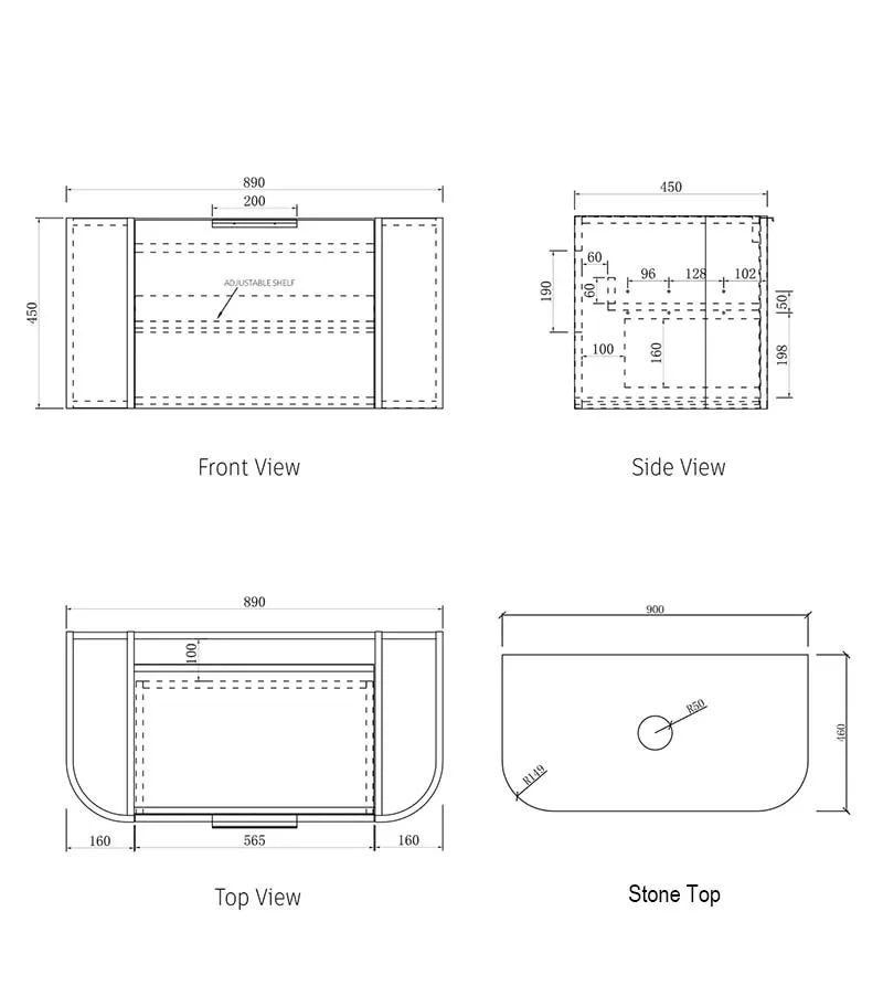 Bondi900mm Plywood Wall Hung Vanity Specification Bondi900mm Plywood Wall Hung Vanity Specification