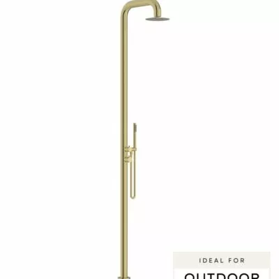 Elle 316 Stainless Steel Freestanding Twin Shower - Brushed Gold