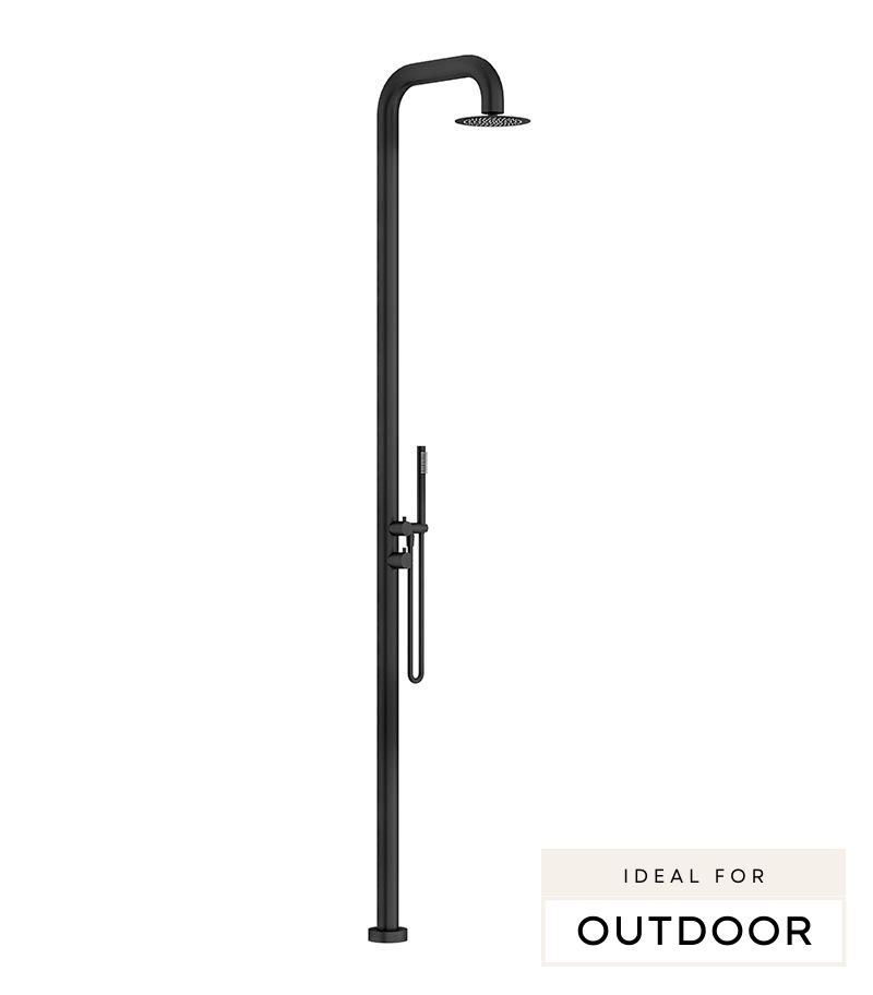 Elle 316 Stainless Steel Freestanding Twin Shower - Matt Black