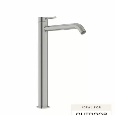 Elle 316 Stainless Steel High-rise Basin Mixer - Brushed Stainless