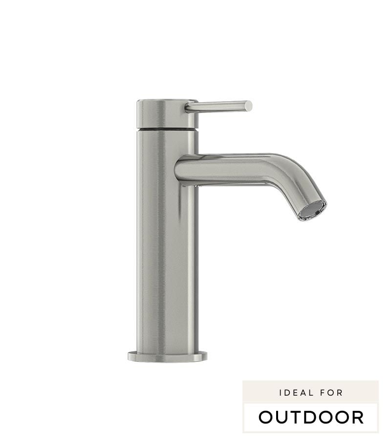 Elle 316 Stainless Steel Basin Mixer - Brushed Stainless