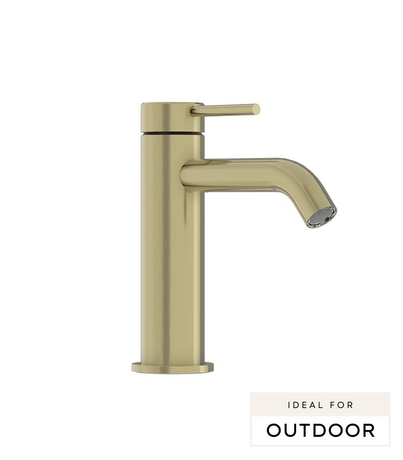 Elle 316 Stainless Steel Basin Mixer - Brushed Gold