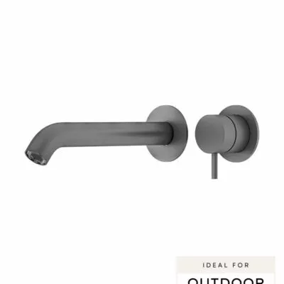 Elle 316 Stainless Steel Wall Outlet Mixer - Gunmetal Grey