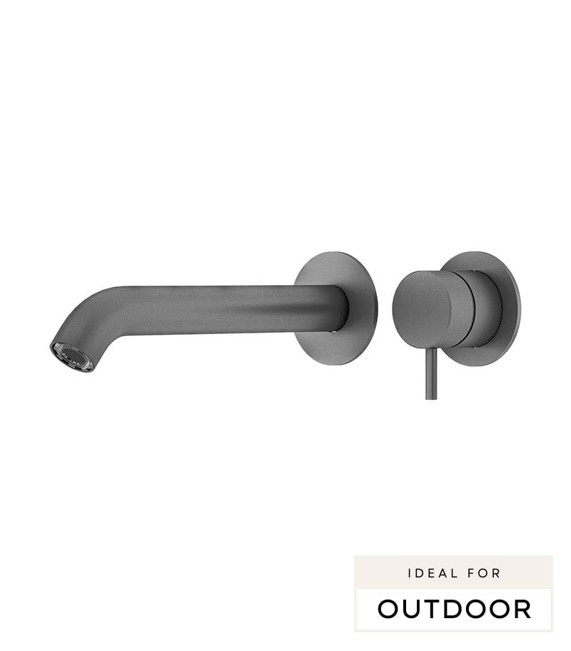 Elle 316 Stainless Steel Wall Outlet Mixer - Gunmetal Grey