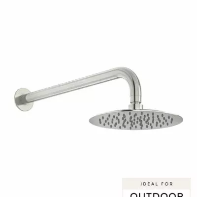 Elle 316 Stainless Steel Shower Head With Arm - Brushed Stainless