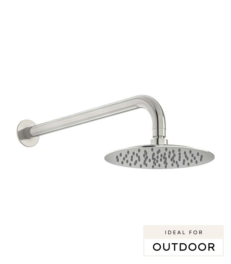 Elle 316 Stainless Steel Shower Head With Arm - Brushed Stainless