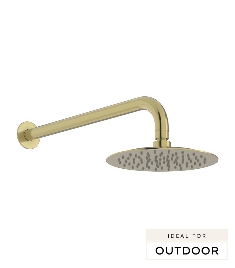 Elle 316 Stainless Steel Shower Head With Arm - Brushed Gold