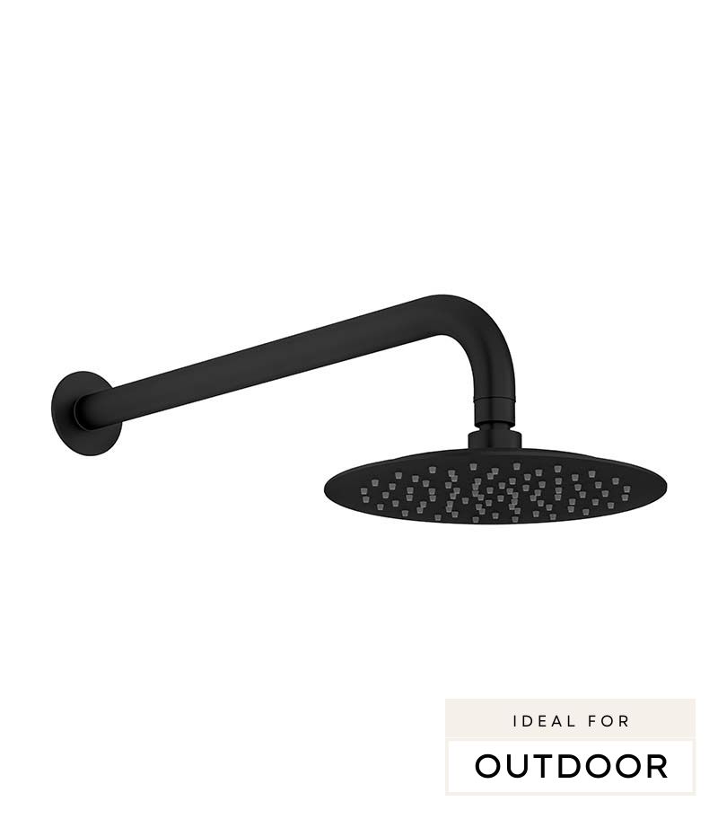 Elle 316 Stainless Steel Shower Head With Arm - Matt Black