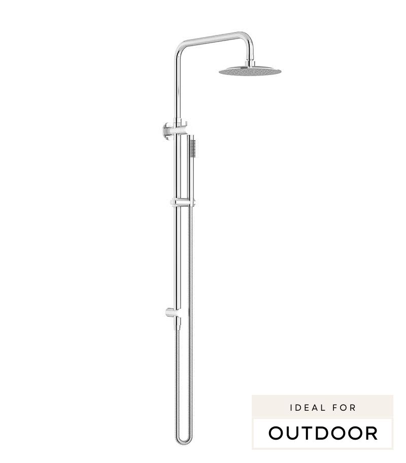 Elle 316 Stainless Steel Twin Shower On Rail - Chrome