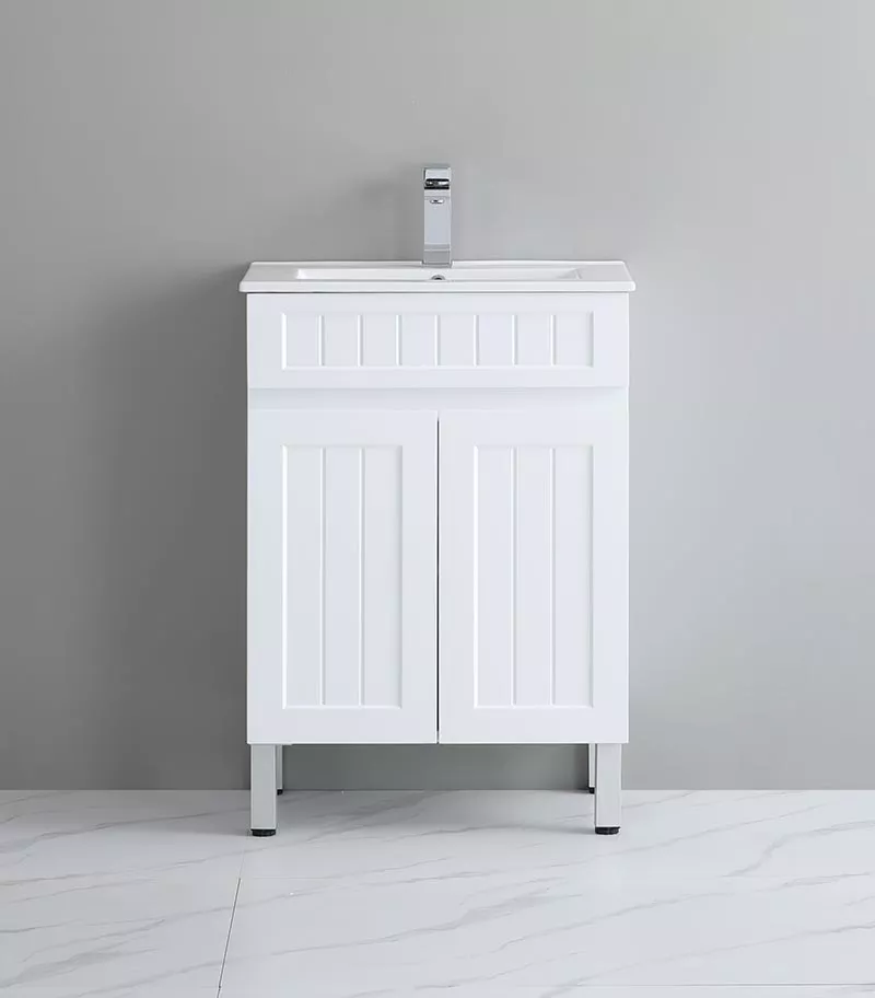 Acacia Shaker 600mm Freestanding Vanity - Matt White