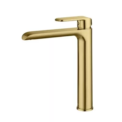 IKON Kara High Rise Brushed Gold Basin Mixer