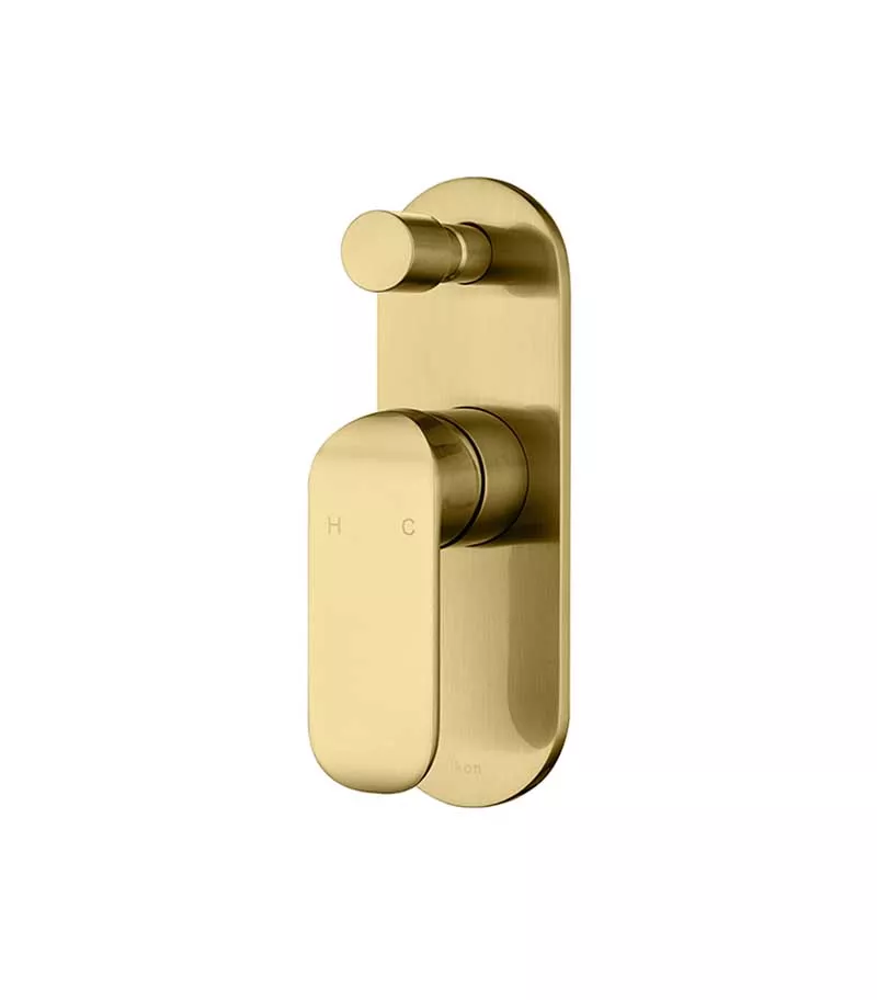 IKON Kara Brushed Gold Wall Mixer With Diverter