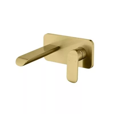 IKON Kara Brushed Gold Wall Mount Basin or Bath Mixer